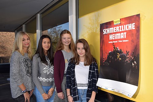 Schülerpraktikantinnen aus dem 9. Jahrgang der EBG: v.l.: Anna Götz, Jeannie Traxel, Hannah Kinzel und Julia Sek